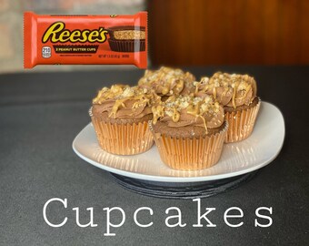 5 Peanut Butter Cupcakes, Keto, low carb, gluten free, dietetic friendly