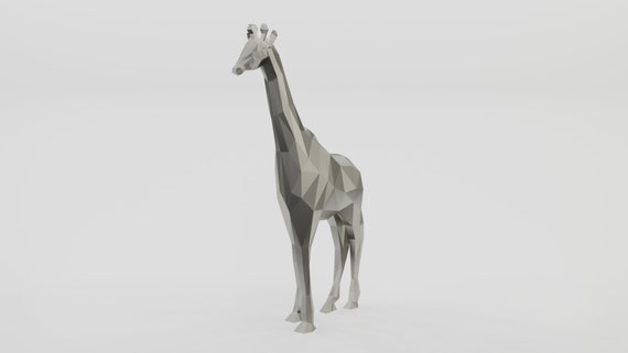 Low Poly Giraffe 3D print STL file | Etsy