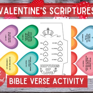 Valentine's Scripture Activity | Scripture Cards | Christian Printable | Sunday School Activity
