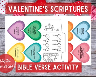 Valentine's Scripture Activity | Scripture Cards | Christian Printable | Sunday School Activity