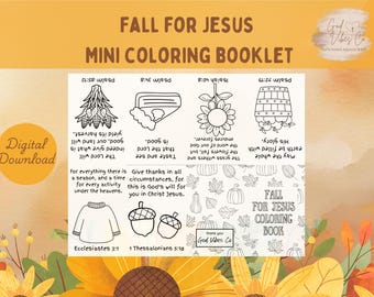Fall for Jesus Coloring Book| Christian Coloring | Autumn Craft | Mini Booklet | Sunday School Activity