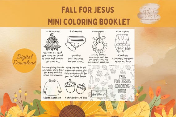 Fall for Jesus Coloring Book| Christian Coloring | Autumn Craft | Mini Booklet | Sunday School Activity