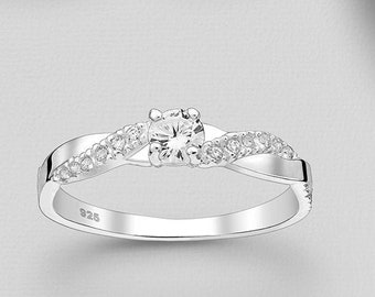 Sterling Silver Cubic Zirconia Ring