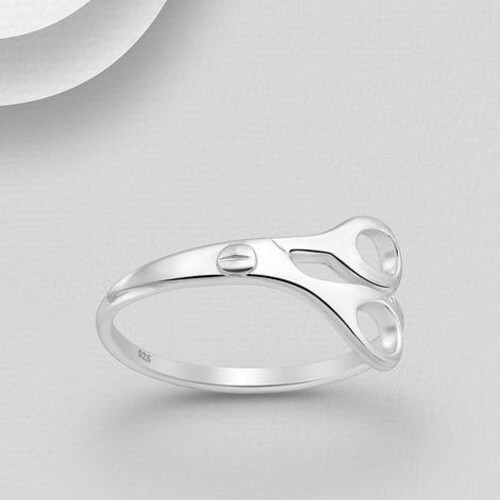 Filigree Scissor Ring 92.5 Sterling Silver Any Size Etsy