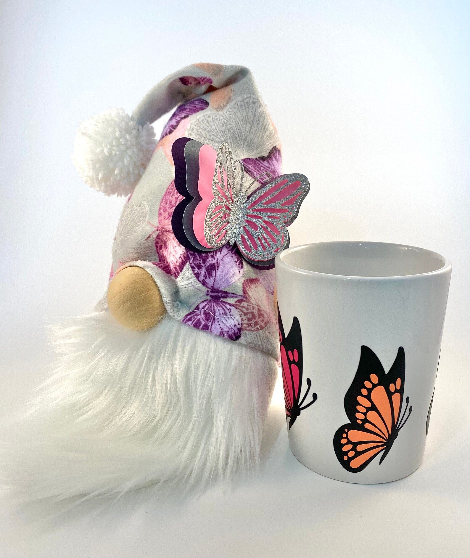 Handmade butterfly gnome with 3d butterfly bling attached to  etsy