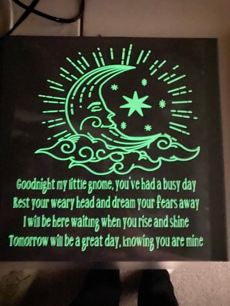 Large Goodnight Gnome with Glow In The Dark Poem Child's Etsy