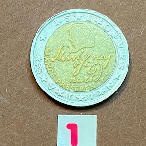 Rare 2 Euro coin Slovenia 2007 France Preseren