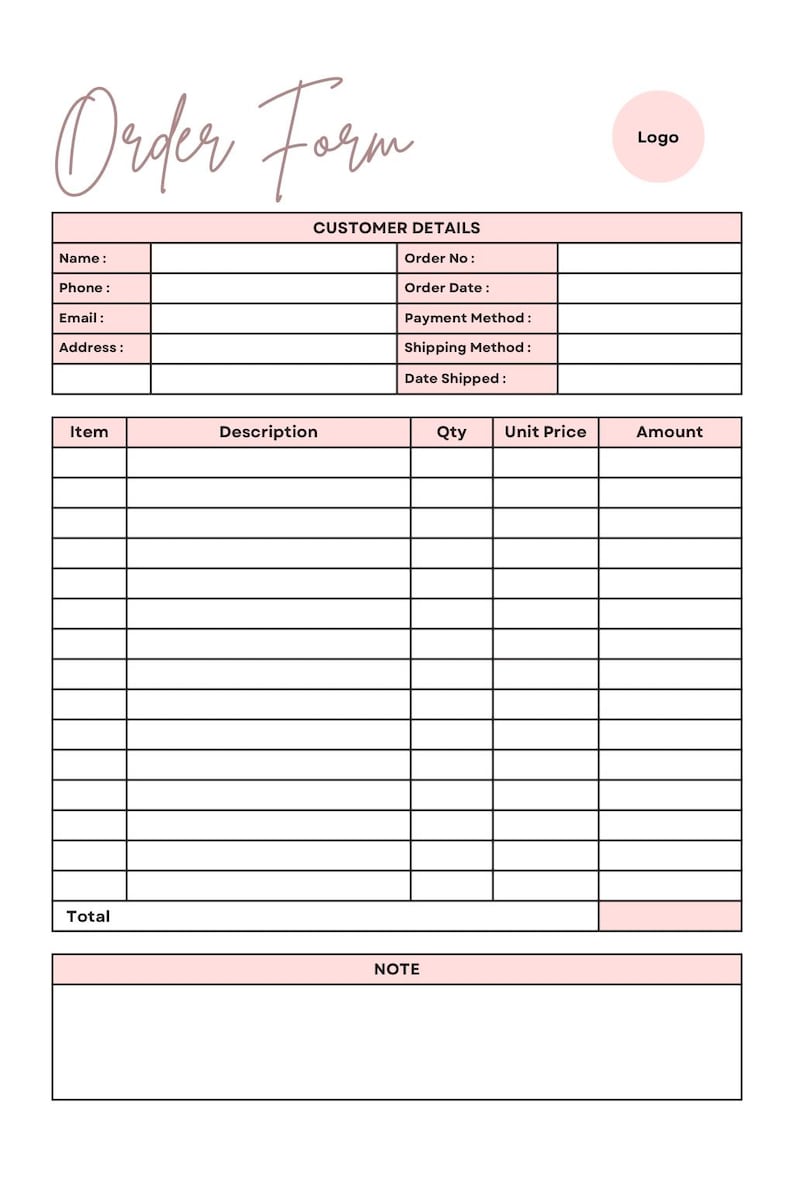 Order Form - Etsy