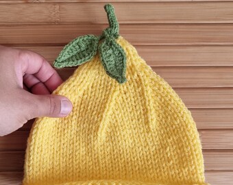 Vegetable Hat, Vegetable Knit Hat, Aubergine Hat, Lemon Hat