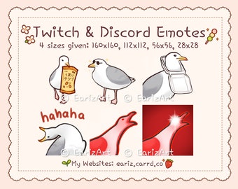 Twitch Emotes | Discord Emotes Paket (6) | Niedliche Meme Möwe Vogel Emotes