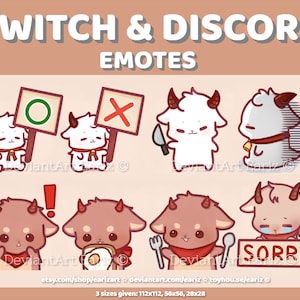 Twitch | Discord Emotes Pack (8) | Goat Emotes