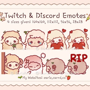 Twitch | Discord Emotes Pack (8) | Cute Sheep Emotes