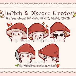 Trek | Discord-emotespakket (5) | Leuke paddenstoel-emotes