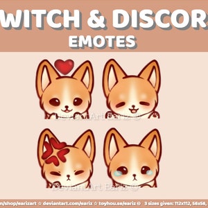 Twitch | Discord Emotes Pack (4) | Cute Corgi