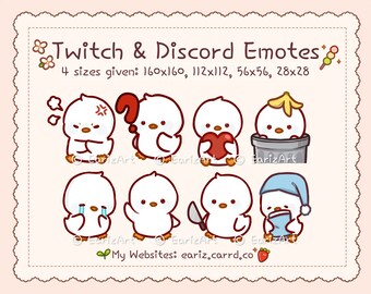 Paquete de gestos de Twitch / Discord (8) / Lindos gestos de pato blanco