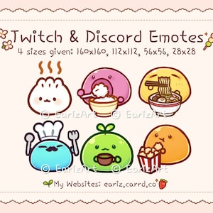Contração muscular | Pacote de Emotes de Discord (6) | Mochi fofo | Dango | Bolha | Conjunto de Emotes Slime 3