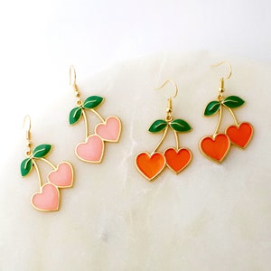 Cherry top earrings etsy