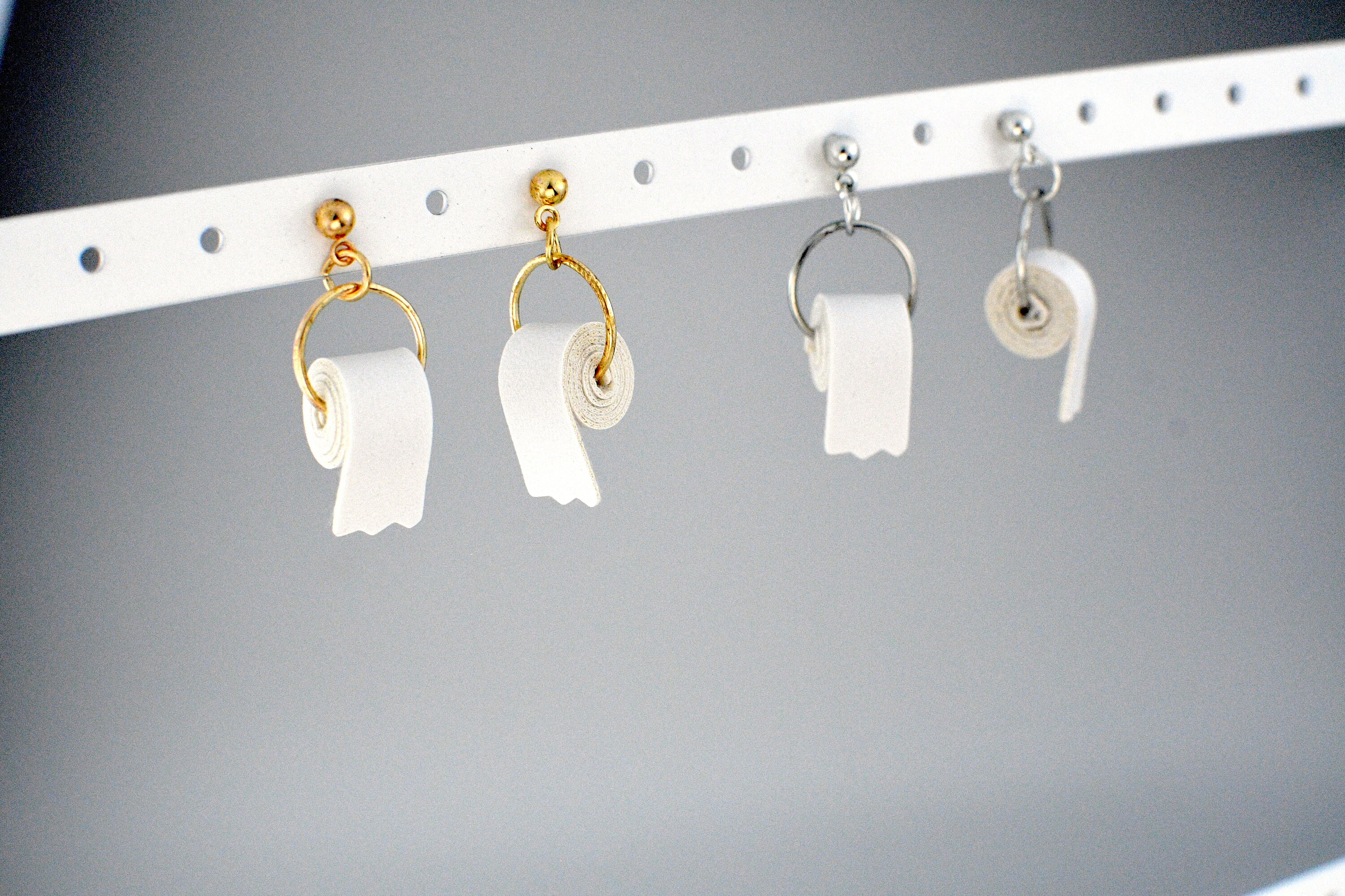 Dainty Toilet Paper Earrings / Toilet Roll Earrings / Funny Etsy