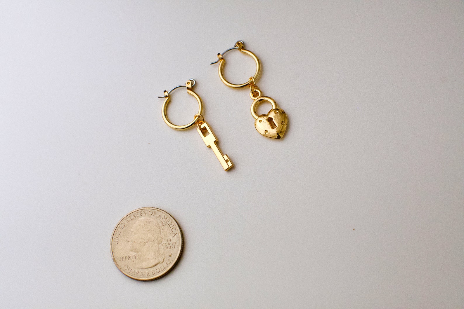 Lock and Key Earrings / Silver Lock Earrings / Gold Lock Etsy