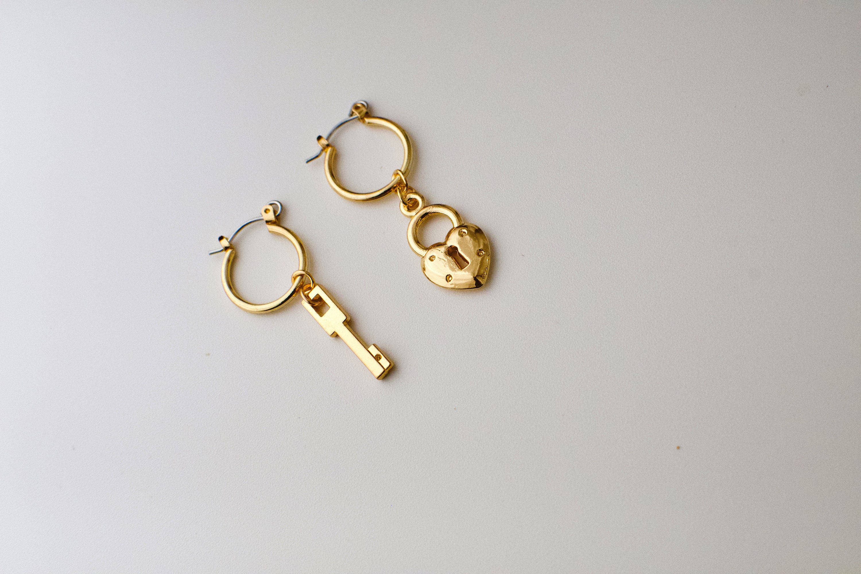 Lock and key earrings / silver lock earrings / gold lock Etsy