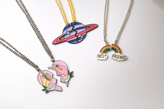 Half Necklaces for Friends Best Buds Weed Necklace Two Piece