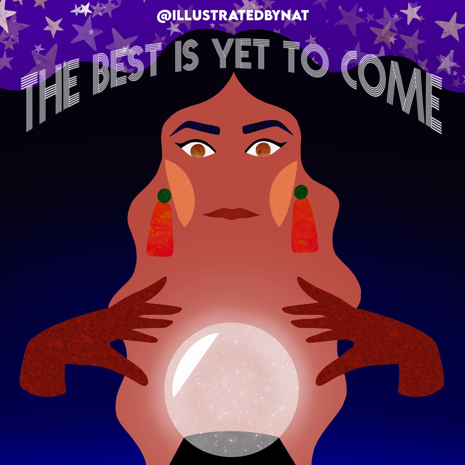 Fortune Teller Art Print Motivational Quote The Best Is Yet Etsy