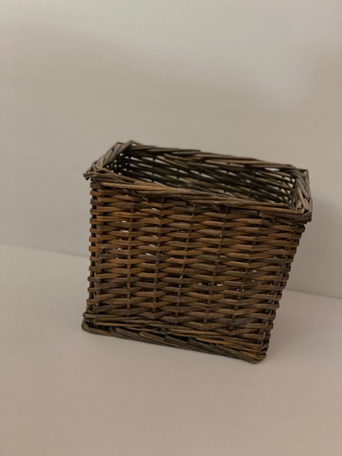Dark Brown Wicker Basket Etsy