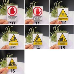Warning Signs for Terrarium /Vivarium -Laminated Tarantula, Reptile, Snake, Lizard, Gecko, Snail, Invertebrate, Ants, Spider, Exotic Pets image 3