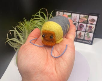 Rubber Ducky Isopod Woodlouse Handmade Needle-Felted Creatures Cubaris sp.