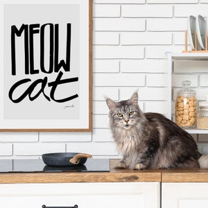 meow cat - digital print