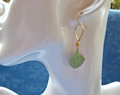 Boucles d'oreilles feuilles de ginkgo, bijou femme