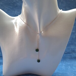 Silver necklace and aventurine stones, women's jewelry image 7