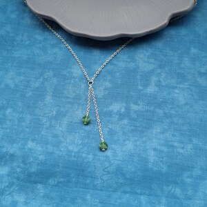 Silver necklace and aventurine stones, women's jewelry image 9