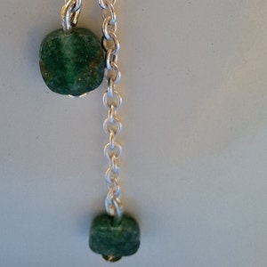 Silver necklace and aventurine stones, women's jewelry image 5