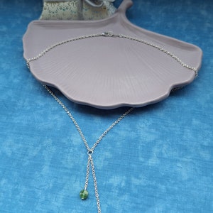 Silver necklace and aventurine stones, women's jewelry image 8