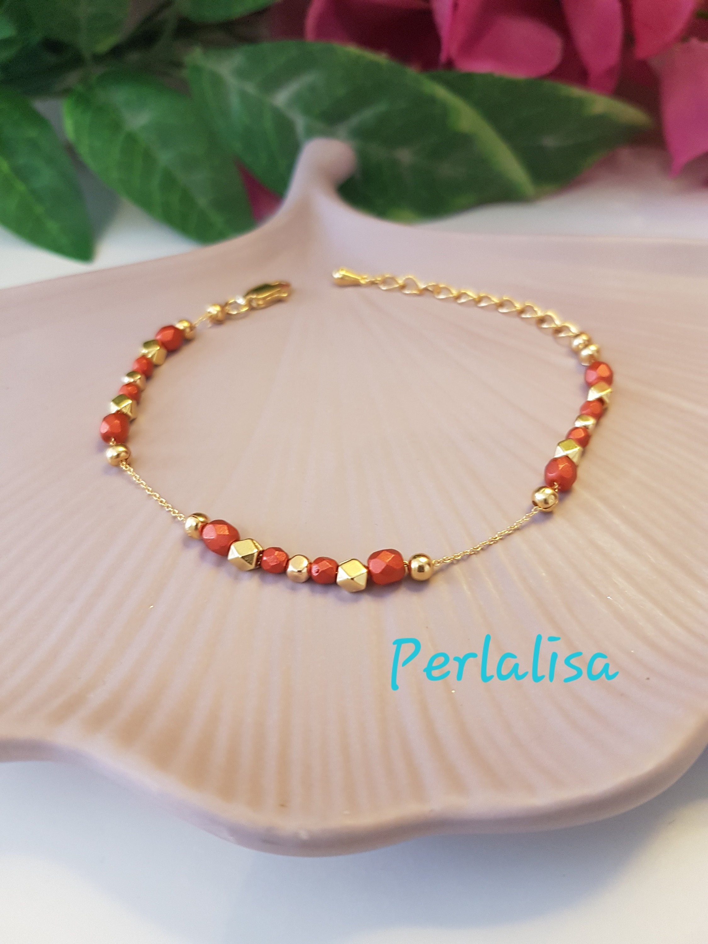 Red Pearl Bracelet on Fine Chain, Women's Jewelry - Etsy