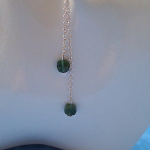 Silver necklace and aventurine stones, women's jewelry image 2