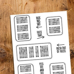 Offensive Binary Code Laptop Sticker Bogen für Computer Nerds