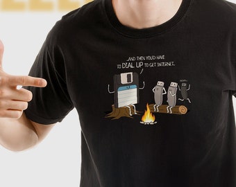 Vintage Retro Tech Dial-Up Internet grappig T-shirt voor technische ondersteuning en IT-professionals