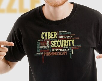 Cyber Security Vintage Word Cloud T-Shirt