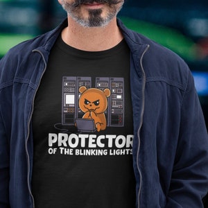 Network Engineer Protector of Blinking Lights T-Shirt for Sysadmin and Network Administrators