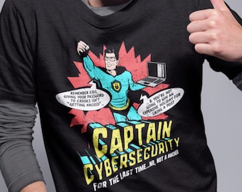 Captain Cybersecurity Funny Infosec Datasec T-Shirt