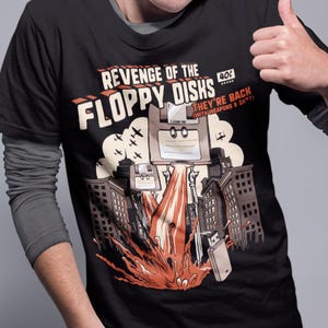 Revenge of the Floppy Disks Funny Retro Tech T-Shirt for Computer Nerds