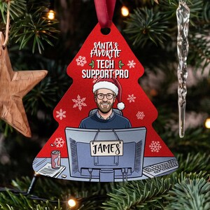 Computer Tech Christmas Tree Ornament Decoration - Custom Gift for IT Professional
