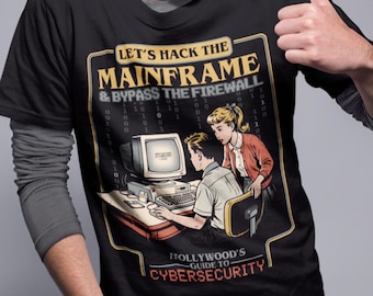 Camiseta divertida de ciberseguridad: ¡Hackeemos el mainframe! Camiseta retro de tecnología.