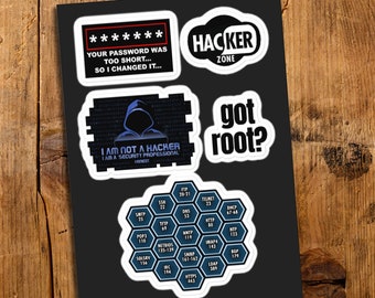 Cybersecurity Hacker Laptop Sticker Pack