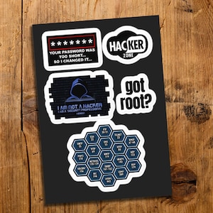 Cybersecurity Hacker Laptop Sticker Pack