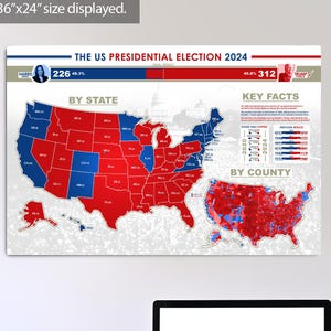 Trump 2024 Election Map Poster: US Electoral Results