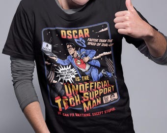 Camiseta de superhéroe de soporte técnico para hombre o mujer: regalos tecnológicos personalizados, camiseta personalizada