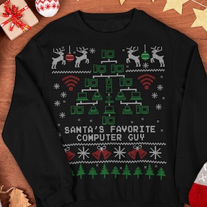 Tech Support Ugly Christmas Sweatshirt: IT Humor, Computer Nerd Gift